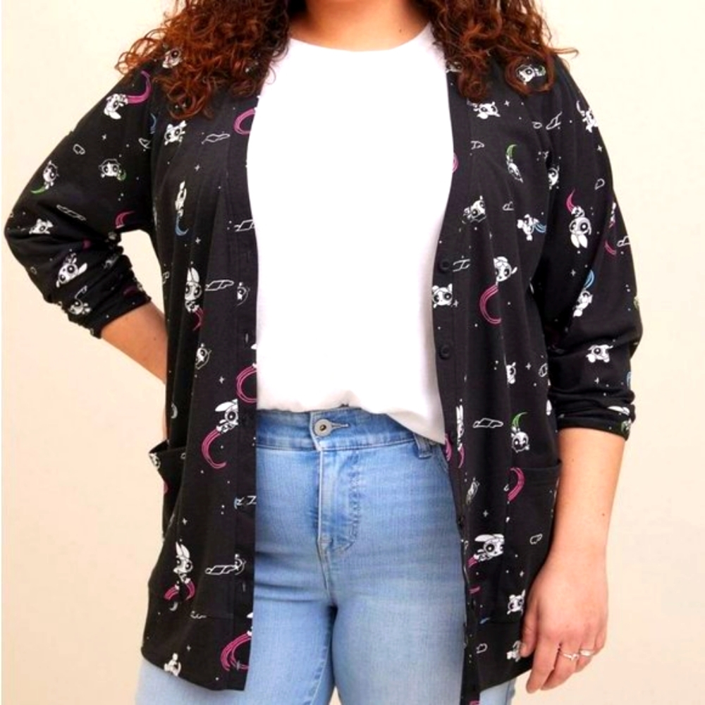 ❤️NWT TORRID CARDIGAN - POWER PUFF GIRLS - CARDIGAN SWEATER - POCKETS